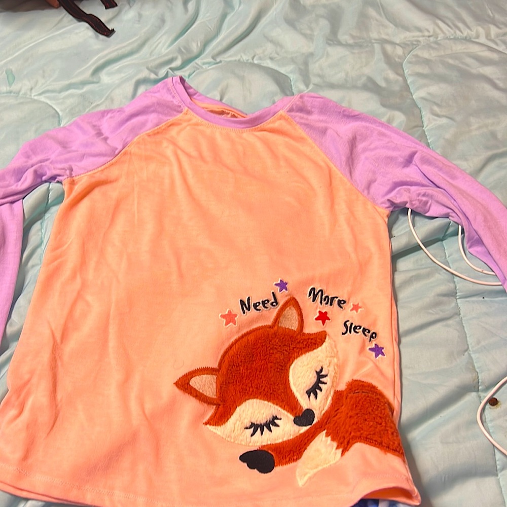 Pink and purple pj top long sleeve